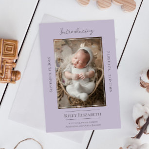 Faire-part de naissance photo moderne Lavande