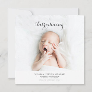 Faire-part de naissance photo moderne neutre pour 