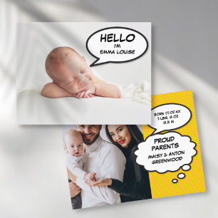 Faire-part de naissance photo moderne simple
