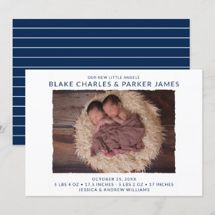 Faire-part de naissance photo moderne Twin