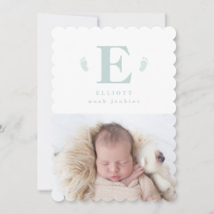 faire-part de naissance photo monogramme pour bébé
