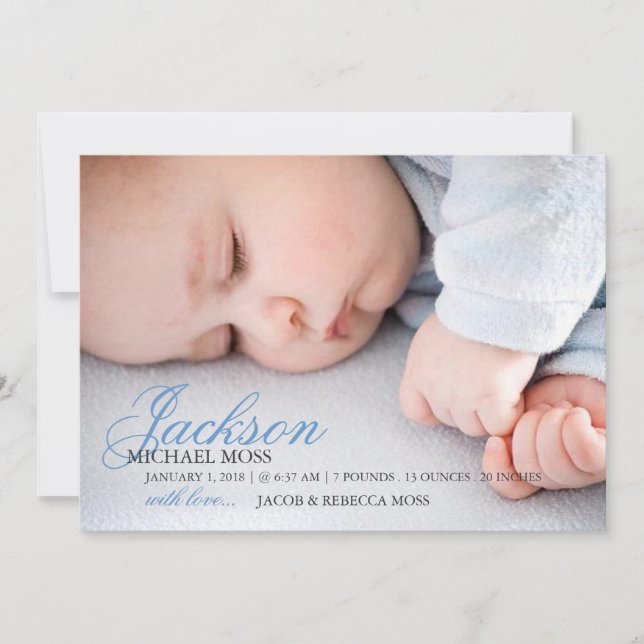 Faire-part de naissance photo | Nom photo (Devant)