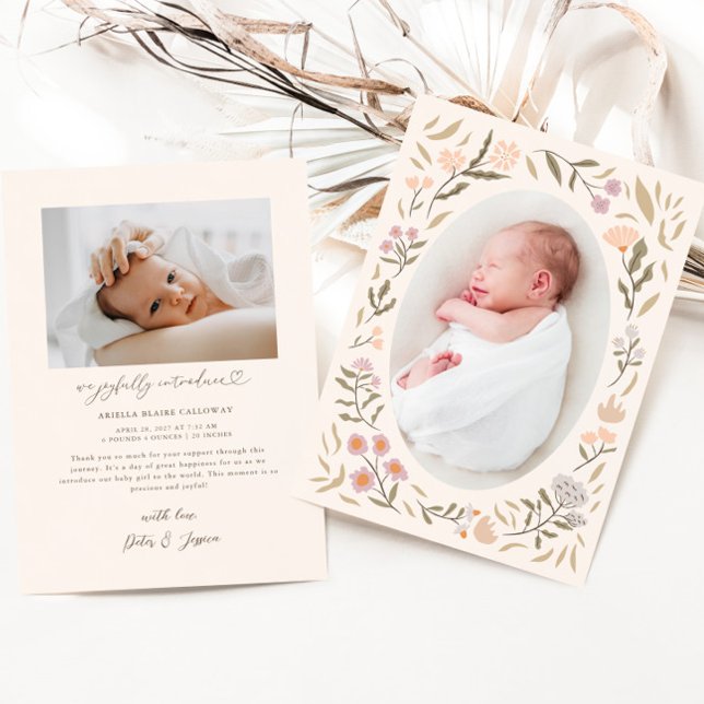 Faire-part de naissance photo Pastel Magic Meadow (Créateur téléchargé)