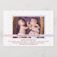 Faire-part de naissance photo Polka Dot Border Mix