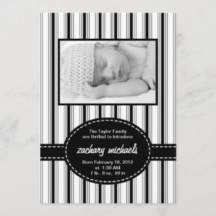 Faire-part de naissance photo Posh Stripes