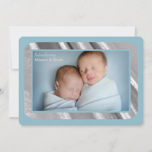 Faire-part de naissance photo Silver Shimmer