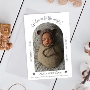 Faire-part de naissance photo simple cadre d'arc