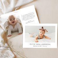 Faire-part de naissance photo simple et minimalist