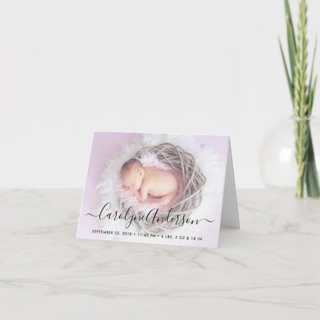 Faire-part de naissance photo Simply Chic Typograp (Devant)