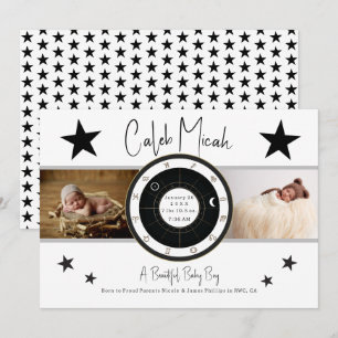 Faire-part de naissance photo Sun Sign & Moon pers