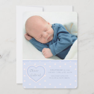 Faire-part de naissance photo Sweet Heart Blue