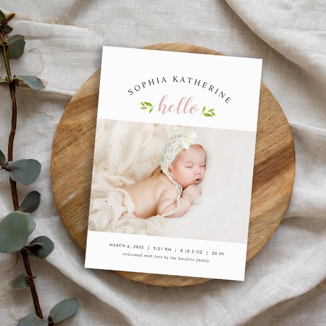 Faire-part de naissance photo Tiny Twigs (Créateur téléchargé)