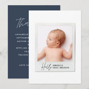 Faire-part de naissance photo vintage de script si