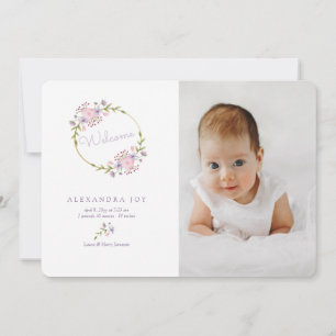 Faire-part de naissance photo Wreath