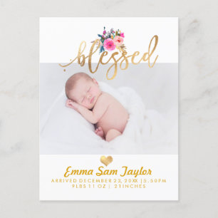 Faire-part de naissance PixDezines / Aquarelle flo