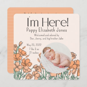 Faire-part de naissance   Poppy