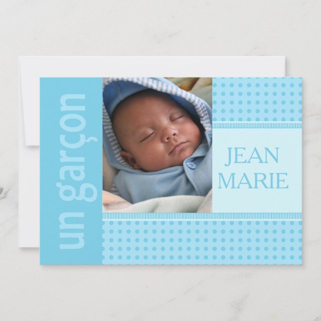 Faire-part de naissance pour bébé français (Devant)