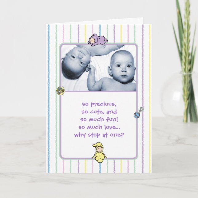 Faire-part de naissance pour des jumeaux (Devant)