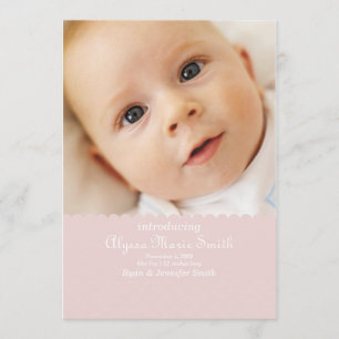 faire-part de naissance rose