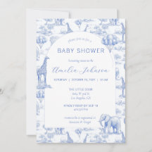 Faire-part de naissance Safari Bleu Toile pour Bab