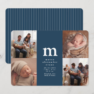 Faire-part de naissance simple avec quatre photos