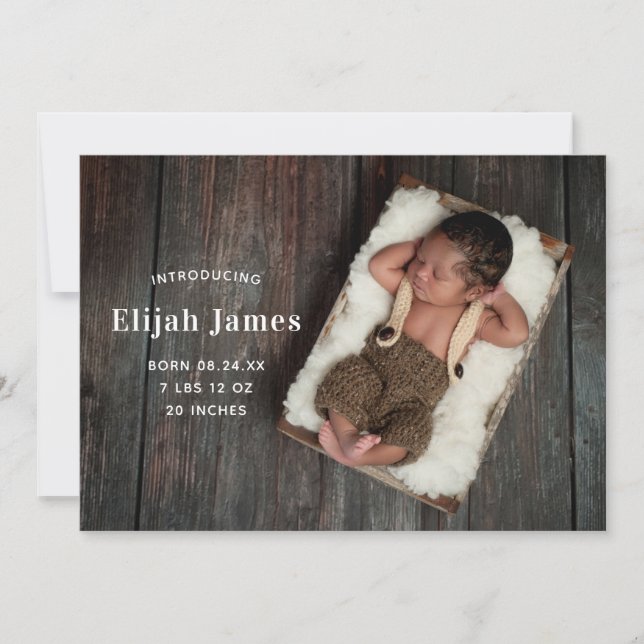 Faire-part de naissance simple et moderne (Devant)