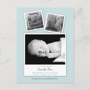 Faire-part de naissance Simple Snapshots Bébé (Ble
