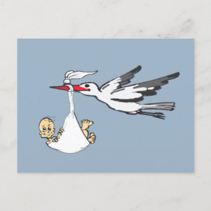 Faire-part de naissance Stork & Baby Boy Carte pos