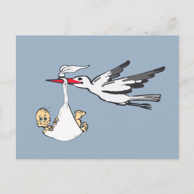 Faire-part de naissance Stork & Baby Boy Carte pos (Devant)
