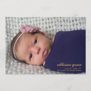 FAIRE-PART DE NAISSANCE SWEET HELLO // Faux Gold F