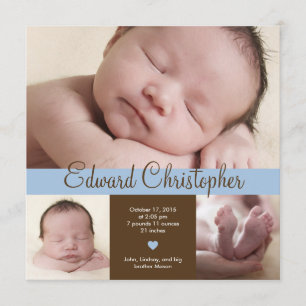 Faire-part de naissance tout simplement délicat - 