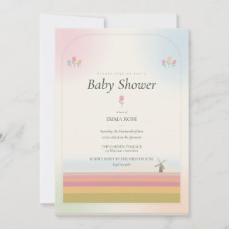 Faire-part de naissance Tulipe pour Baby Shower