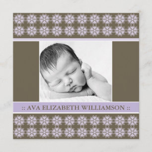 Faire-part de naissance Victorian Lilac Designer c
