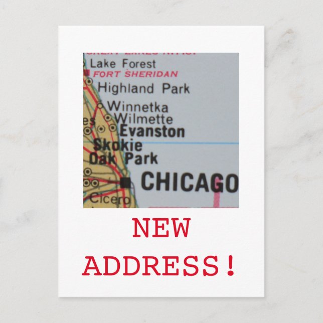 Faire-part de nouvelle adresse de Chicago (Devant)