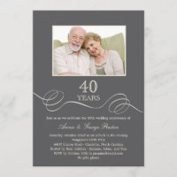 Faire-part de photo d'anniversaire Elegant Swirl -