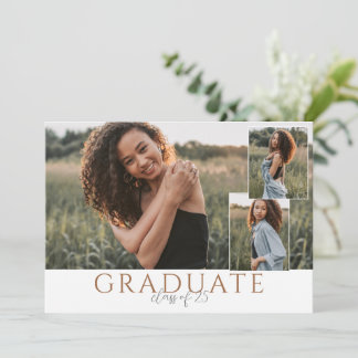 Faire-part de photo de fin d'études avec collage d