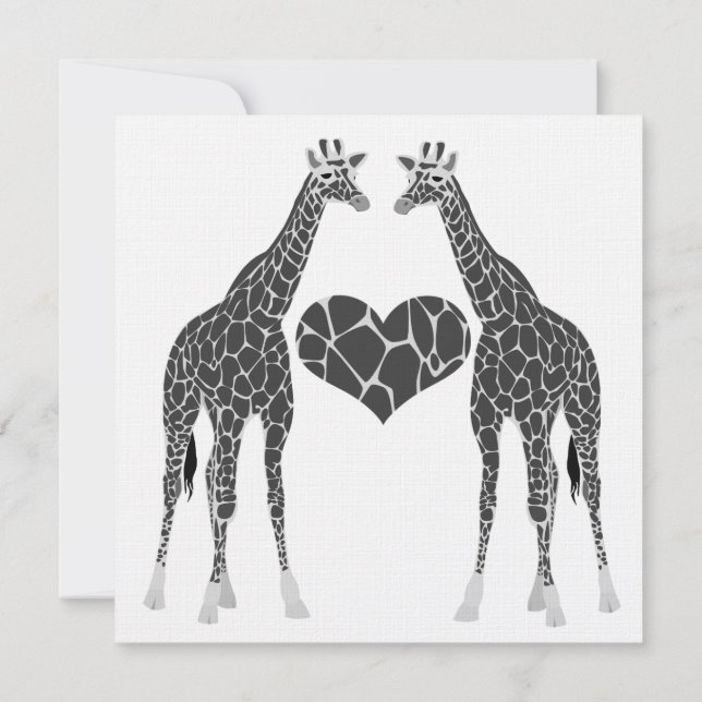 Faire-part de réception de mariage amour girafe (Dos)