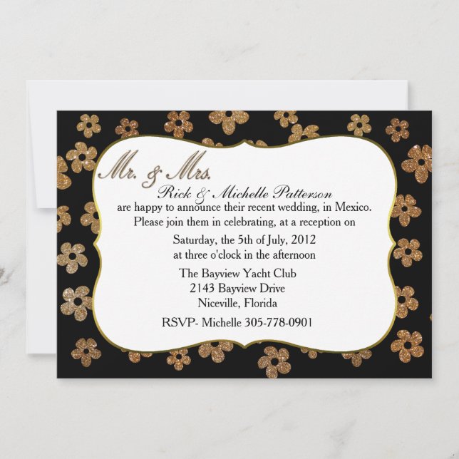 Faire-part de réception de mariage après la noce e (Devant)