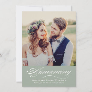 Faire-part de réception de mariage avec photo et c