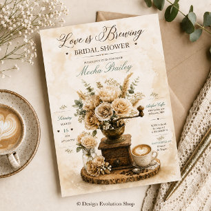Faire-Part de Réception de Mariage Love Is Brewing