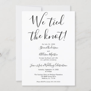 Faire-part de réception de mariage Nous avons noué