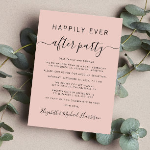 Faire-part de réception de mariage rose blush chic