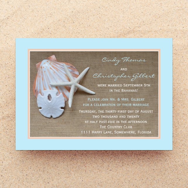 Faire-part de réception de mariage - Toile de jute (Créateur téléchargé)