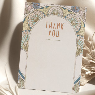 Faire-part de remerciement de mariage Art Nouveau 