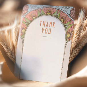 Faire-part de remerciement de mariage Art Nouveau 