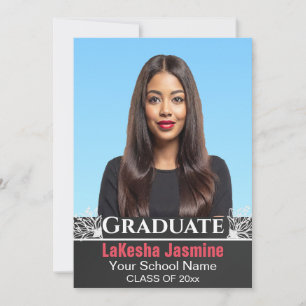 Faire-part de remise de diplôme 2026 Femme noire