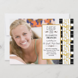 Faire-part de remise de diplôme avec la photo "Sur