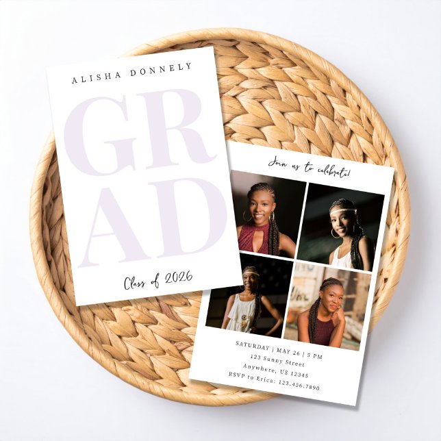 Faire-part de remise de diplôme avec photo moderne (Créateur téléchargé)