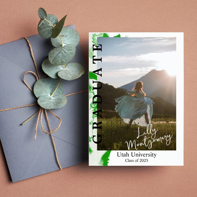 Faire-part de remise de diplôme avec photo sur mar (Créateur téléchargé)