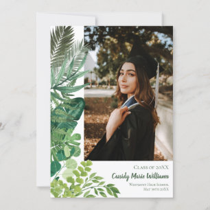 Faire-part de remise de diplôme avec plantes botan